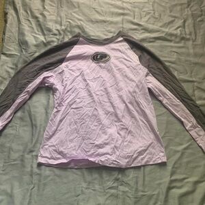 Women's Long Sleeve Tee - Light Purple and Gray